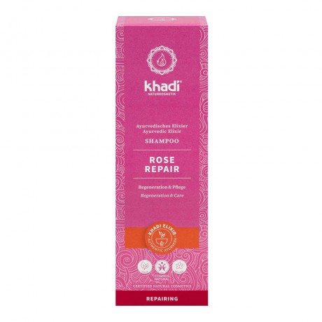 Khadi Naturkosmetik Shampoo Rose Repair 200ml Шампунь Восстанавливающая роза 200мл