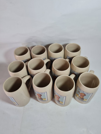 Немецкая пивная кружка винтажная Lovenbrau / Oktoberfest с изображением льва, керамика, 12 шт., 0.5 л, 15 см, Германия, 1970-80гг.