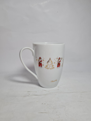 Кружка винтажная Lindt с рождественским декором, фарфор, 11.5 см, 400 мл, Германия, 1970-80гг.