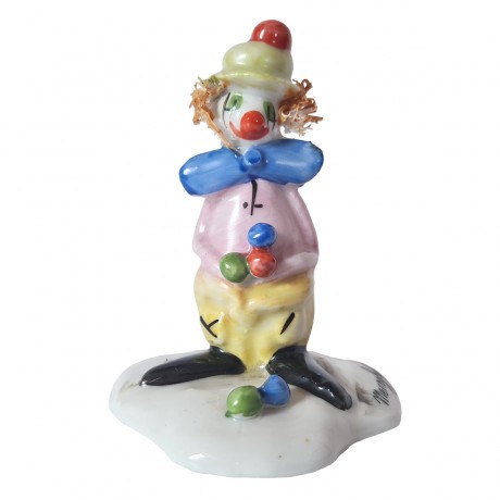 Capodimonte Фарфоровая статуэтка Каподимонте "Клоун", 10см, Италия, 1950-60гг.