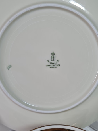 Чайное трио винтажное Winterling Markleuthen Bavaria в розово-золотых тонах, фарфор, Германия, 1960-70гг.