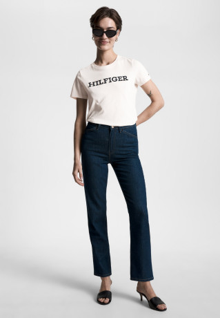 Tommy Hilfiger LOGO EMBROIDERY  Print T-shirt weathered white LOGO EMBROIDERY Футболка с принтом выветрившийся белый