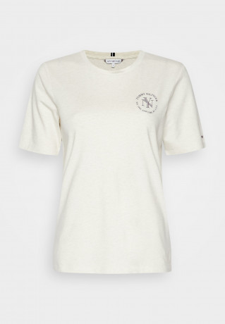 Tommy Hilfiger REGULAR NYC ROUNDALL  Basic T-shirt white heather REGULAR NYC ROUNDALL — Базовая футболка белый вереск