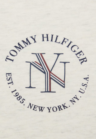 Tommy Hilfiger REGULAR NYC ROUNDALL  Basic T-shirt white heather REGULAR NYC ROUNDALL — Базовая футболка белый вереск
