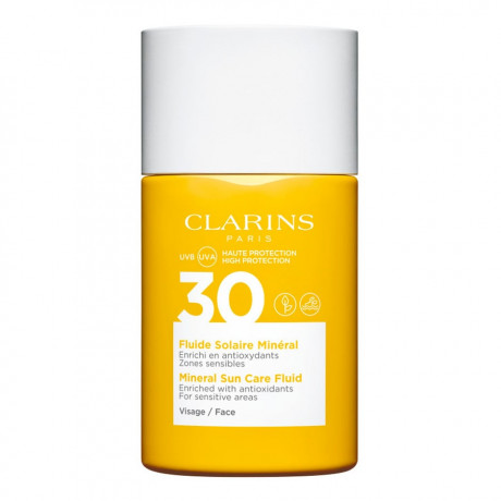 Clarins Fluide Solaire Mineral Visage LSF 30  Fluide Solaire Mineral Visage SPF 30