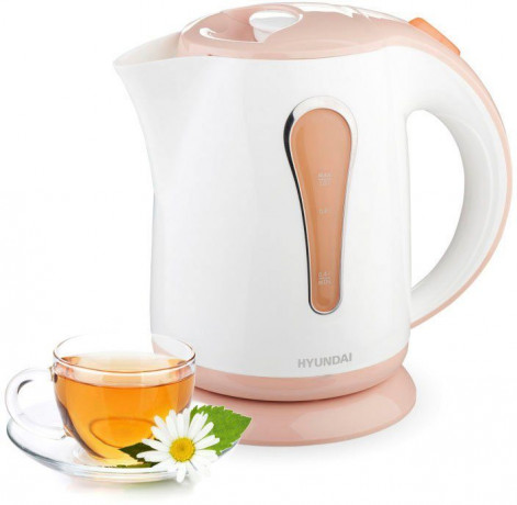 Hyundai Hyundai Wasserkocher VK102O, 1,0 l, 1630 W, Kunststoff, Mittelanschluss 360°, auswaschbarer Sedimentfilter Чайник Hyundai VK102O, 1,0 л, 1630 Вт, пластик, центральное подключение 360°, моющийся осадочный фильтр