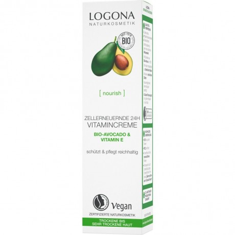 Logona Zellerneuernde 24H Vitamincreme Bio-Avocado & Vitamin E  Обновляющий клетки 24-часовой витаминный крем с органическим авокадо и витамином Е