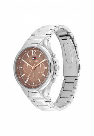 Tommy Hilfiger SPORT Chronograph watch silber/taupe СПОРТ часы с хронографом серебристый/серо-коричневый