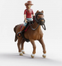 Schleich 42711 Horse Club Hannah & Cayenne, Фигурка Hannah & Cayenne Германия, всадница и лошадь Horse Club, с седлом и аксессуарами, 5+