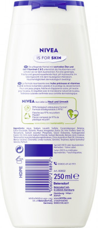 NIVEA Pflegedusche Creme Soft & Almond Oil, 250 ml, Нивеа Крем гель для душа с миндальным маслом, витамины C и E, для гладкой кожи, 250 мл