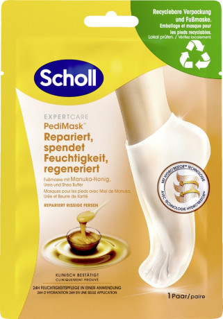 SCHOLL Fussmaske mit Manukahonig, 1 St, Шолль Маска-носочки для ног с мёдом манука, питание и восстановление, 1 шт