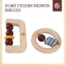 bieco Greifling Holz Natur Baby Beissring O 8cm Greifring mit Silikon Kugeln ab 0 M Beissringe Зажимное кольцо из натурального дерева