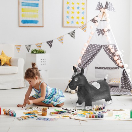 relaxdays Hupftier Pferd in Schwarz Копытная лошадь в черном