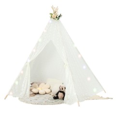 COSTWAY® Tipi Zelt Spielzelt mit Lichterketten 120x120x140cm Игровая палатка Типи с гирляндой 120x120x140см