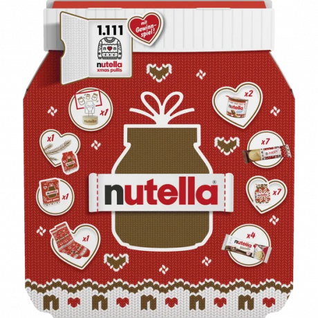 nutella Adventskalender, 24 Geschenke, 528 g, большой адвент-календарь Nutella с 24 подарками, 528 г