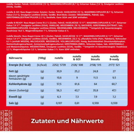 nutella Adventskalender, 24 Geschenke, 528 g, большой адвент-календарь Nutella с 24 подарками, 528 г
