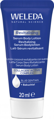 WELEDA Revitalizing Serum Bodylotion 20ml Reisegroesse, 20 ml, Лосьон-сыворотка Revitalizing для упругости кожи тела с бакучиолом, дорожный формат, 20 мл
