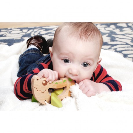 EverEarth Krokodil-Rassel aus Holz деревянная погремушка в виде крокодила