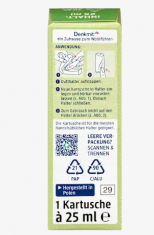 Denkmit Lufterfrischer Mini-Spray Fresh Lemon Nachfüllpack, 25 ml Мини-аэрозоль Fresh Lemon, 24 мл