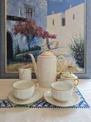 Mitterteich Чайный сервиз на 2 персоны с позолоченным ободком, Германия, 1960-70гг.