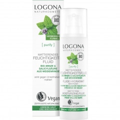 Logona Mattierendes Feuchtigkeitsfluid Bio-Minze &amp; Salicylsaure aus der Weidenrinde  Матирующий увлажняющий флюид с органической мятой и салициловой кислотой из коры ивы