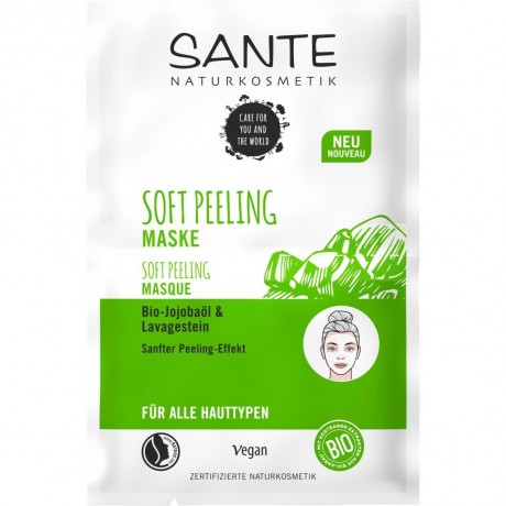 Sante Soft Peeling Maske Bio-Jojobaol & Lavagestein Мягкая маска-пилинг с органическим маслом жожоба и лавовым камнем