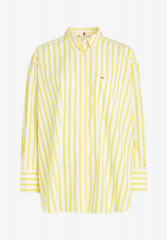 Tommy Hilfiger STRIPED ICON OVERSIZED SHIRT Button-down blouse banker vivid yellow РУБАШКА OVERSIZE STRIPED ICON Блузка на пуговицах банкир ярко-желтый