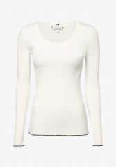 Tommy Hilfiger SLIM FRILL SCOOP-NK LS Jumper ecru SLIM FRILL SCOOP-NK LS Джемперы экрю