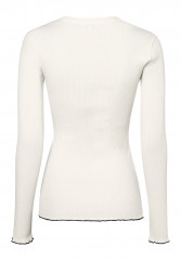 Tommy Hilfiger SLIM FRILL SCOOP-NK LS Jumper ecru SLIM FRILL SCOOP-NK LS Джемперы экрю