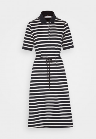 Tommy Hilfiger STRIPE Day dress desert sky/white ПОЛОСКА Повседневное платье небо пустыни/белый