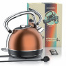 Arendo Arendo Wasserkocher, 1,7 l, 2200 W, Edelstahl Retro Style Vintage, LED Temperaturanzeige, kupfer, Vintage Retro Style Edelstahl-Teekessel im Kupfer Design mit Displayanzeige Чайник Arendo, 1,7 л, 2200 Вт, нержавеющая сталь, винтажный ретро-стиль,