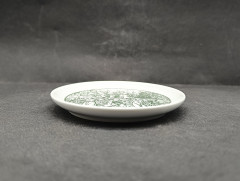 Тарелка декоративная винтажная Rosler / Tettau Bavaria &quot;Сбор винограда в монастырском саду&quot;, монохром, фарфор, 10 см, Германия, 1960-70гг.