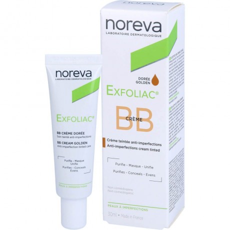 noreva Exfoliac getonte BB-Creme dunkel  Отшелушивающий тональный ВВ крем темный