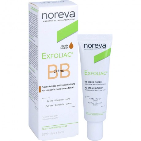 noreva Exfoliac getonte BB-Creme dunkel  Отшелушивающий тональный ВВ крем темный