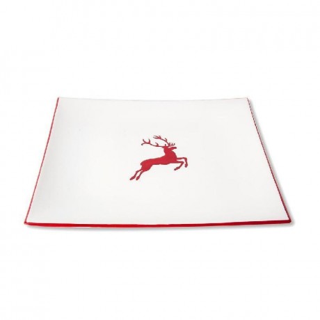 Gmundner Keramik Gmundner Keramik Rubinroter Hirsch Speiseteller 26x26x2,2 cm Керамическая тарелка Gmundner из красного оленя 26x26x2,2 см
