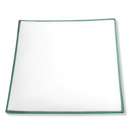 Gmundner Keramik Gmundner Keramik Gruner Rand Speiseteller eckig Trend 26x26 cm Керамическая тарелка Gmundner с зеленым ободком квадратная трендовая 26x26 см