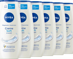 NIVEA Pflegedusche Creme Soft, 1500 ml (6x250 ml), Нивеа Крем гель для душа с миндальным маслом, витамины C и E, набор, 1500 мл