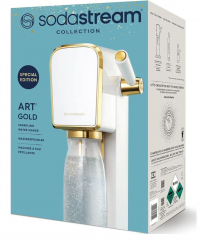 SodaStream Art Standart Pack Аппарат для газирования воды белый с золотом (Германия), 1 л, с CO баллоном Quick Connect и бутылкой, сифон для газированной воды, White Gold