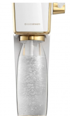 SodaStream Art Standart Pack Аппарат для газирования воды белый с золотом (Германия), 1 л, с CO баллоном Quick Connect и бутылкой, сифон для газированной воды, White Gold