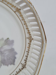 Тарелка винтажная сервировочная Schumann с изображением виноградной лозы, фарфор, 14,5 x 4 см, Германия, 1960-70гг.