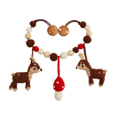 SindiBaba® Kinderwagenkette Reh AUDREY gehakelt mit Rasseln Коляска-цепочка олень ОДРИ связана крючком с погремушками