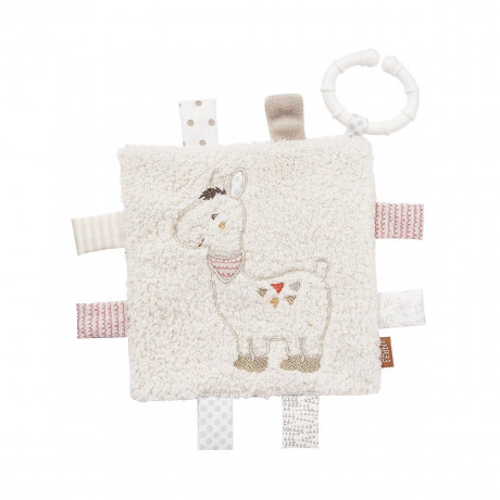 Fehn Knistertuch Lama mit Ring Лама из хрустящей ткани с кольцом