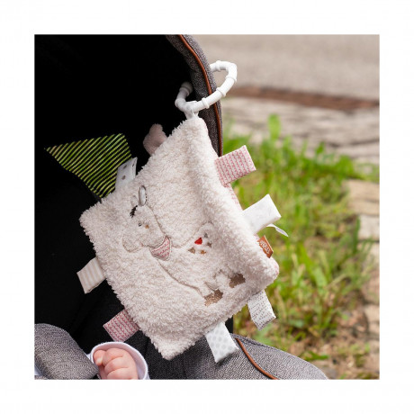 Fehn Knistertuch Lama mit Ring Лама из хрустящей ткани с кольцом