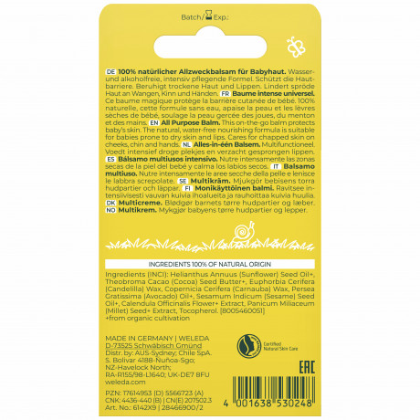 WELEDA CALENDULA Zauberbalsam, 25 g, Универсальный защитный бальзам Calendula для сухих участков кожи и губ, с рождения, 25 г