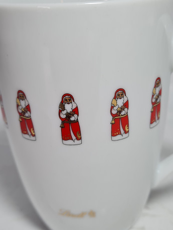 Кружка винтажная Lindt с Санта Клаусами, фарфор, 11.5 см, 400мл, Германия, 1970-80гг.