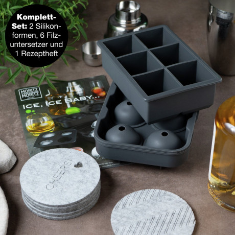 Moritz & Moritz Moritz & Moritz Eiswucrfelform eckig und rund grau Формы для кубиков льда Moritz & Moritz квадратные и круглые.