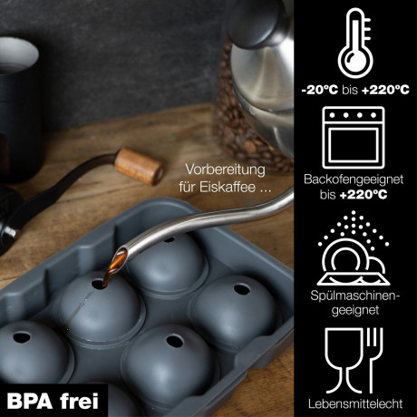 Moritz & Moritz Moritz & Moritz Eiswucrfelform eckig und rund grau Формы для кубиков льда Moritz & Moritz квадратные и круглые.