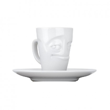 Fiftyeight Products TV Tassen Espressotasse weiss verschmitzt 80 ml TV cups чашка для эспрессо белая озорная 80 мл