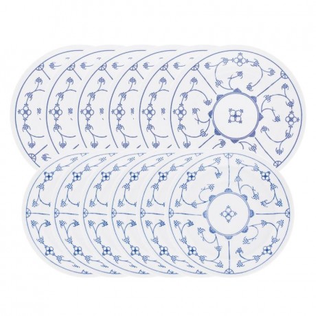 Kahla Kahla Blau Saks - Indisch Blau - Stohblumenmuster Tafel-Set 12-tlg. Kahla Blau Saks - Indian Blue - Набор столов с узором из соломенных цветов, 12 предм.