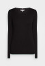 Tommy Hilfiger SLIM FRILL SCOOP-NK LS Jumper black SLIM FRILL SCOOP-NK LS Джемперы черный